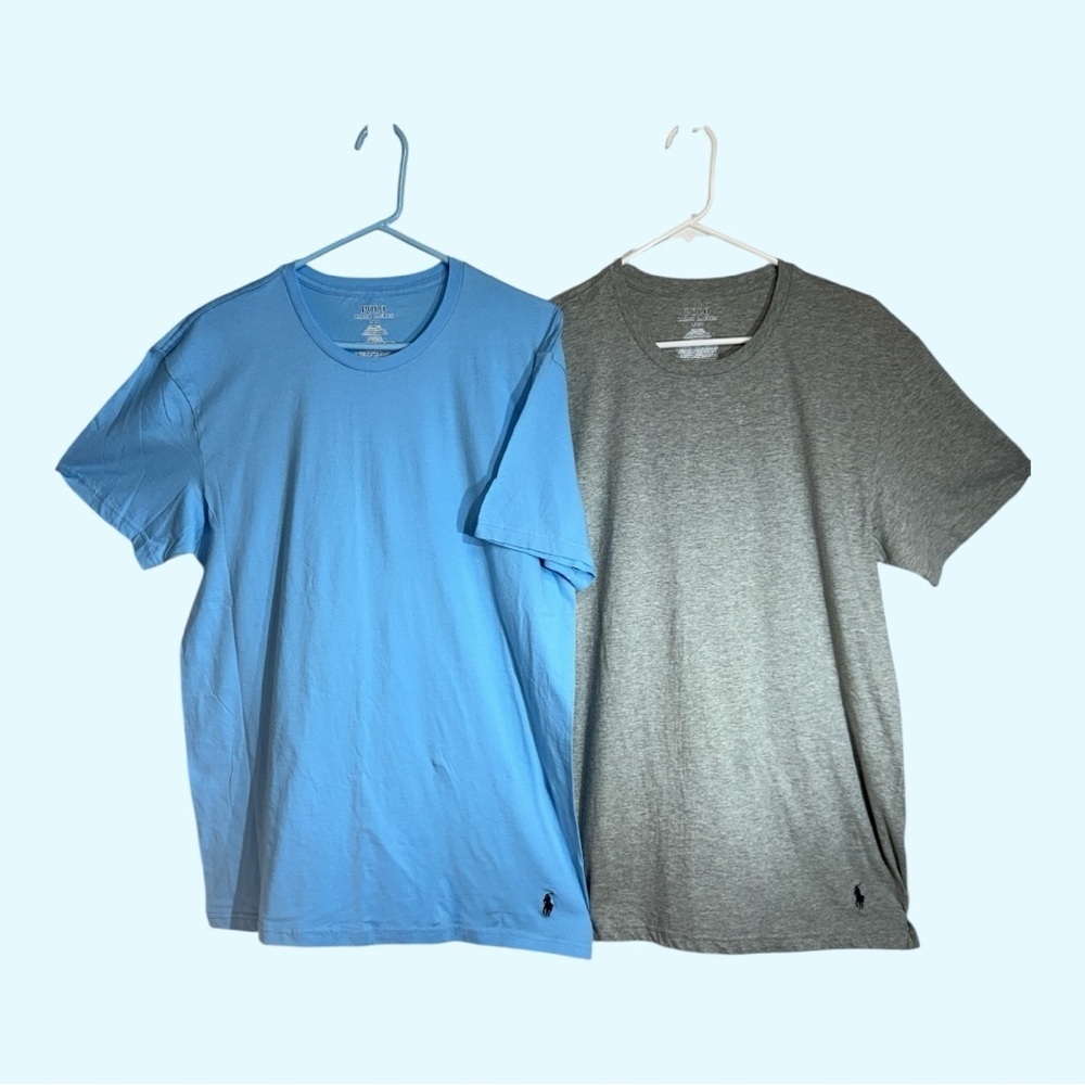 Polo Ralph Lauren 2 for 1 Classic Tee shirts in Sky Blue and Gray Size L NWOT